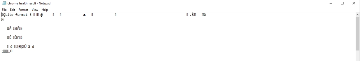 chrome_health_result — SQLite format header visible