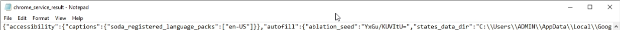 chrome_service_result — Chrome Local State JSON structure